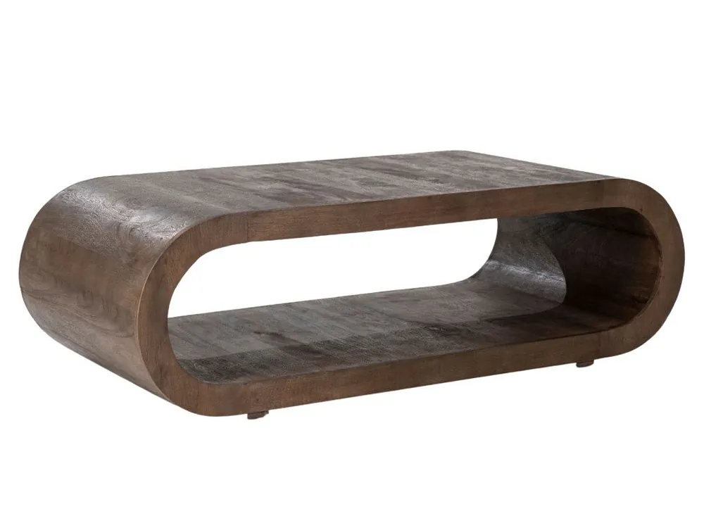 Hnědý dřevěný konferenční stolek Elora 130 x 60 cm Cenová Bomba