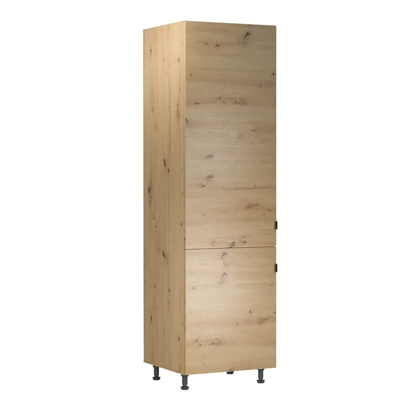 Vysoká skříňka na chladničku, dub artisan, univerzální, LANGEN D60ZL P2, poškozené zboží Nová Kolekce