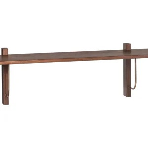 Hnědá dubová nástěnná police AUDO CORBEL 100 x 45 cm Vrácení Zdarma