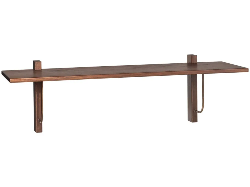 Hnědá dubová nástěnná police AUDO CORBEL 100 x 45 cm Vrácení Zdarma