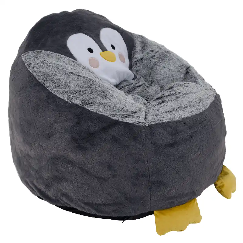 Sedací pytel tučňák, šedá, PINGO Must-Have