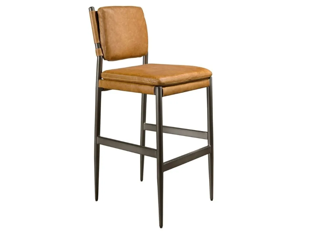 Hnědá kožená barová židle No. 4167, 76 cm Koupit Online