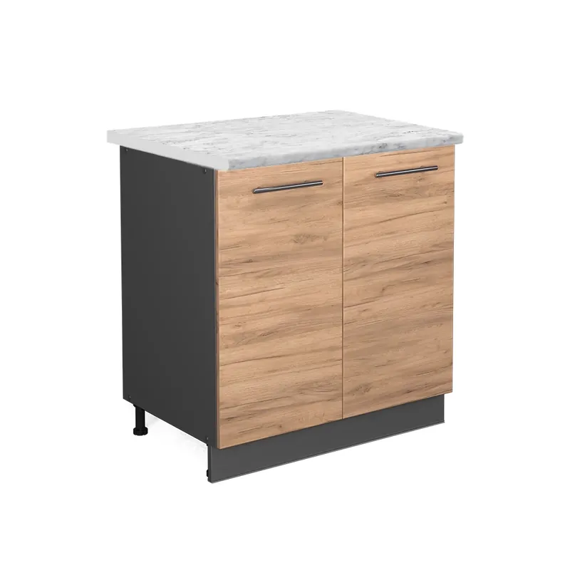 Koupit Online Skříňka pod dřez Fame-Line Zlatý mocný dub 80 cm s policí, PD Mramor Vicco