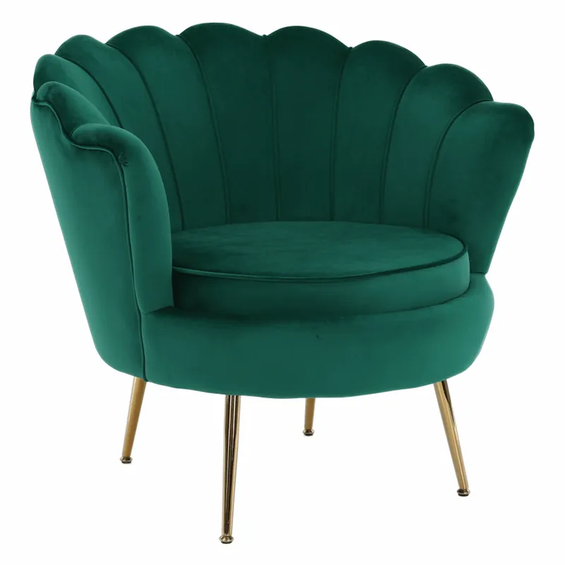 Křeslo ve stylu Art-deco, smaragdová Velvet látka/gold chrom-zlatý, NOBLIN P2, poškozené zboží Must-Have