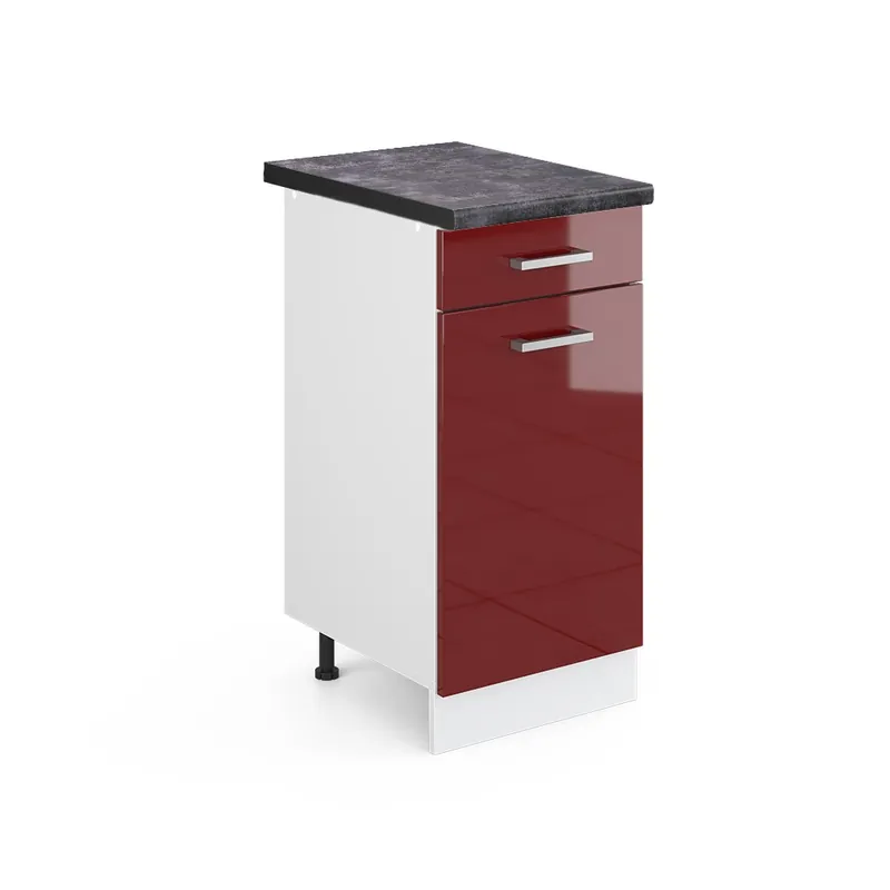 Spodní skříňka kuchyňské linky R-Line Červená vysoký lesk 40 cm , PD Antracit Vicco Expresní Doručení