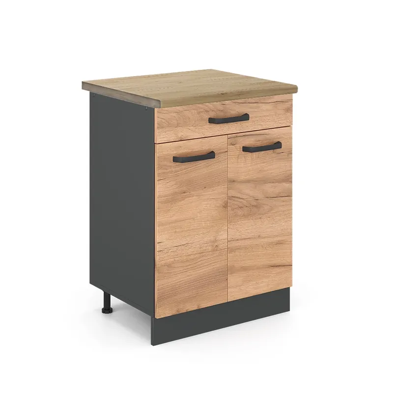 Spodní skříňka kuchyňské linky R-Line Zlatý mocný dub 60 cm , AP Oak Vicco Akční Cena