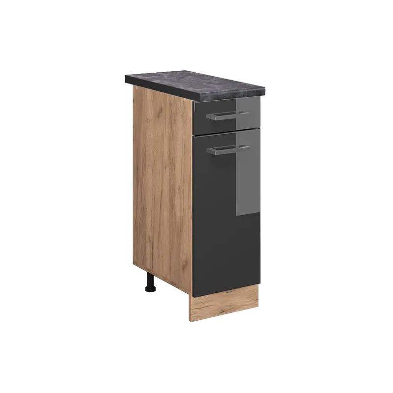 Spodní skříňka kuchyňské linky R-Line Antracitový vysoký lesk 30 cm , PD Antracit Vicco Levný