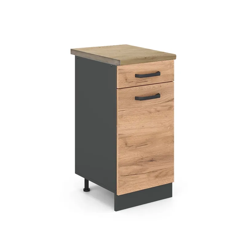Nejlepší Cena Spodní skříňka kuchyňské linky R-Line Zlatý mocný dub 40 cm , PD Dub Vicco