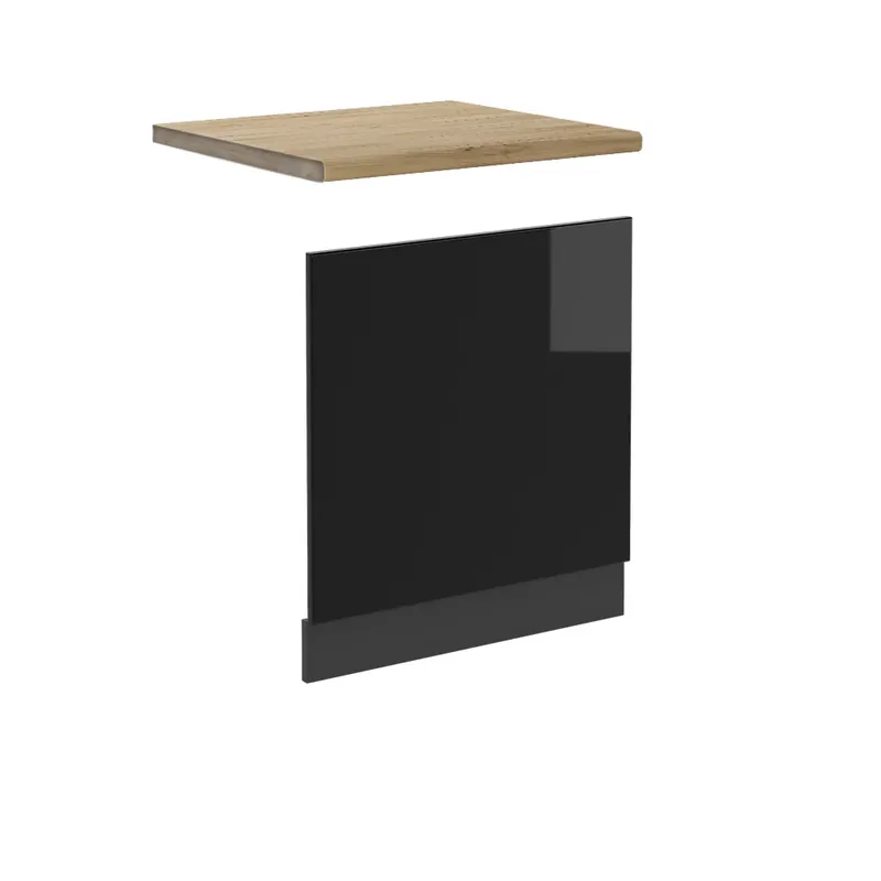 Cenově Výhodný Přední panel R-Line Černý vysoký lesk 60 cm , PD Dub Vicco