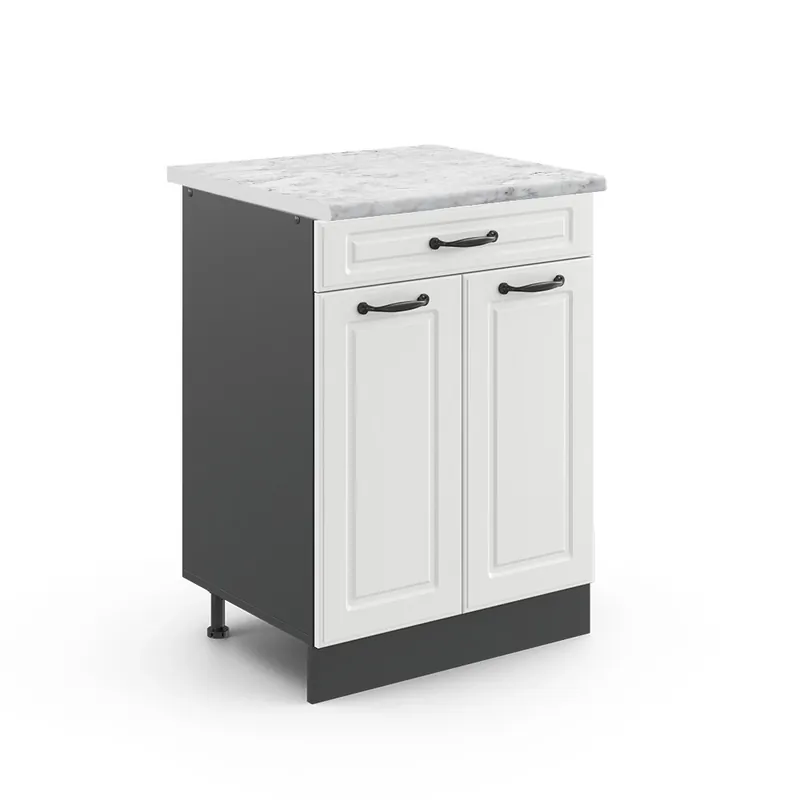Aktuální Spodní skříňka kuchyňské linky R-Line Bílý venkovský dům 60 cm , PD Mramor Vicco