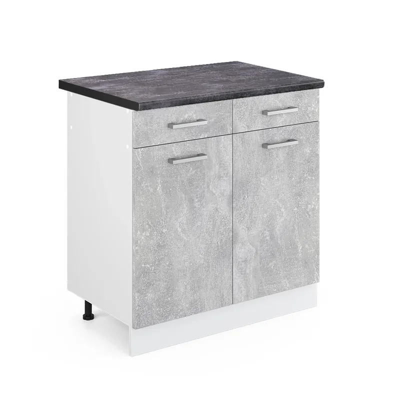 Vrácení Zdarma Spodní skříňka kuchyňské linky R-Line Beton 80 cm , PD Antracit Vicco