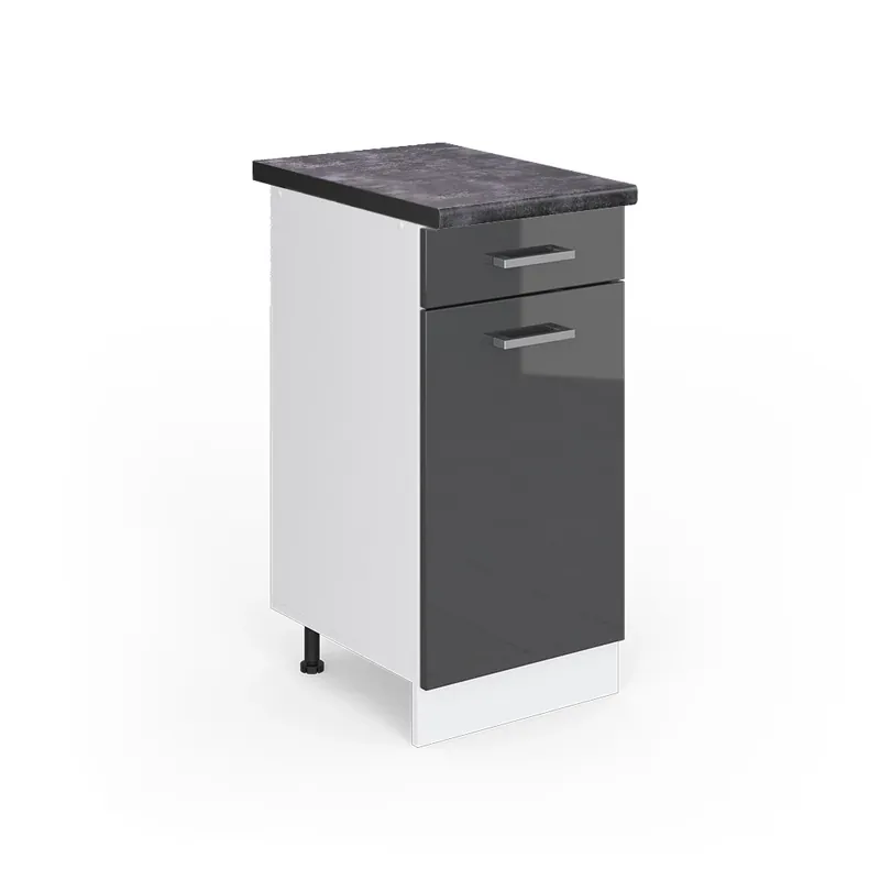 Spodní skříňka kuchyňské linky R-Line Antracitový vysoký lesk 40 cm , PD Antracit Vicco Originální