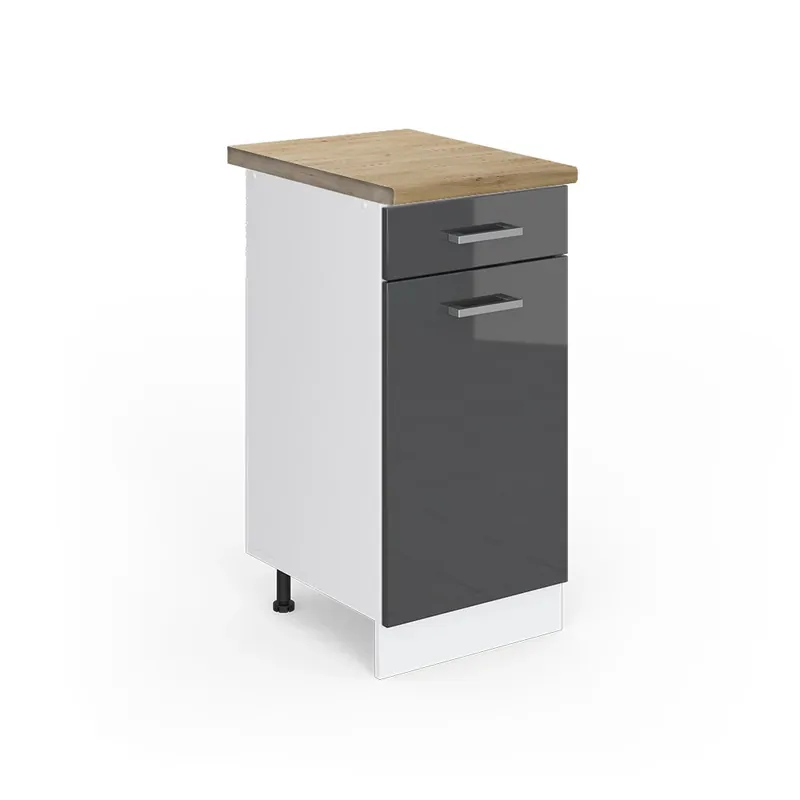 Ihned K Objednání Spodní skříňka kuchyňské linky R-Line Antracitový vysoký lesk 40 cm , PD Dub Vicco