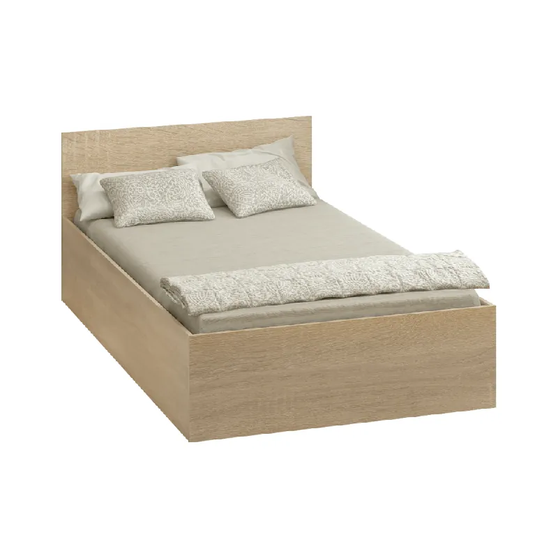 Postel s kovovým roštem a úložným prostorem, 120x200, dub sonoma, DOLI Kup Teď