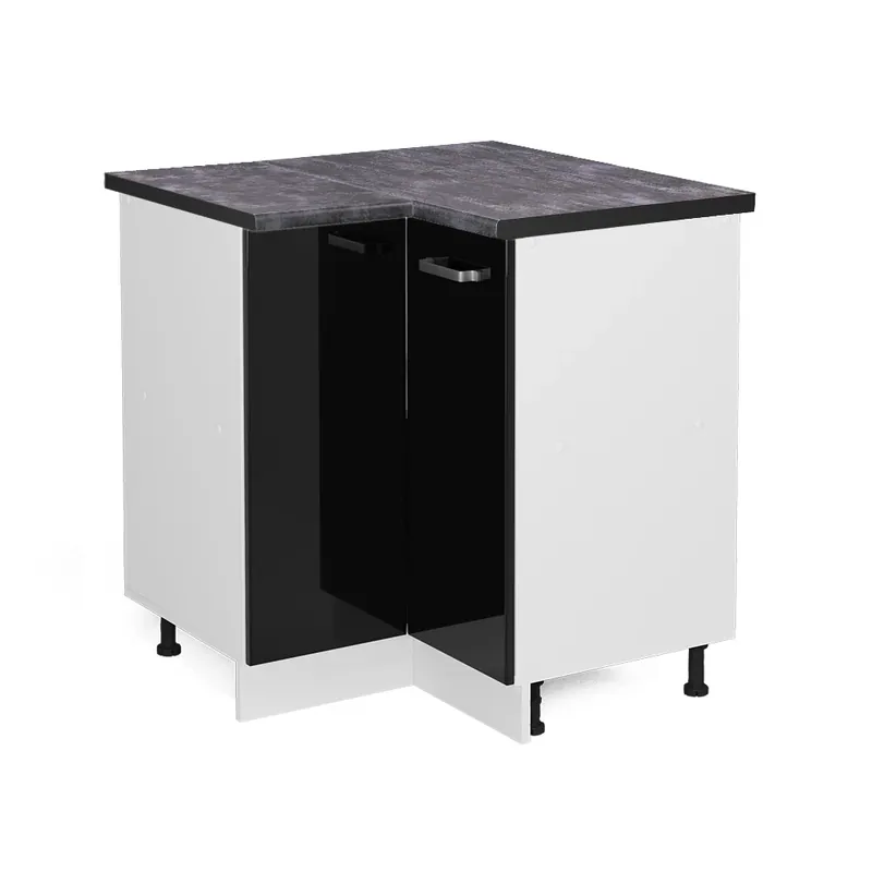 Levný Rohová skříňka R-Line Černý vysoký lesk 75.6 cm , PD Antracit Vicco