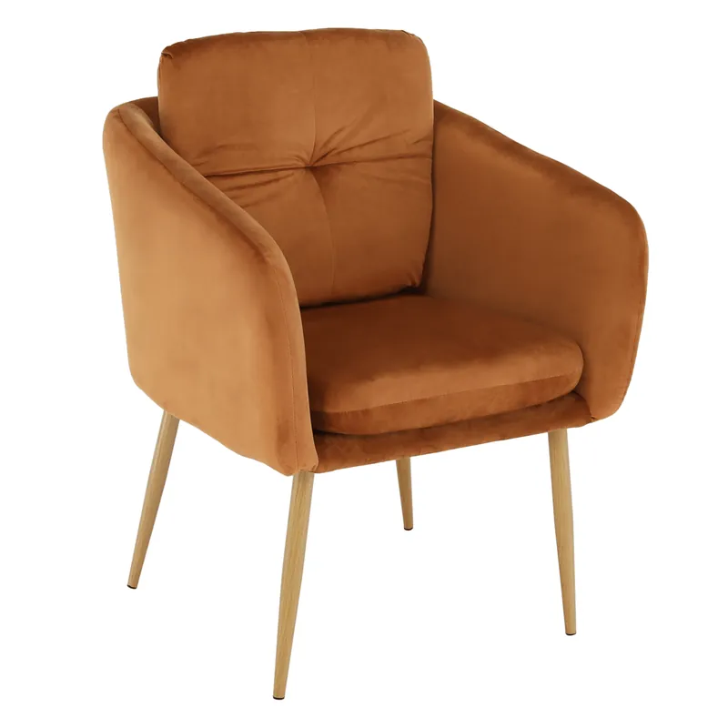 Designové křeslo, terakota Velvet látka, AVETA P2, poškozené zboží Časově Omezené