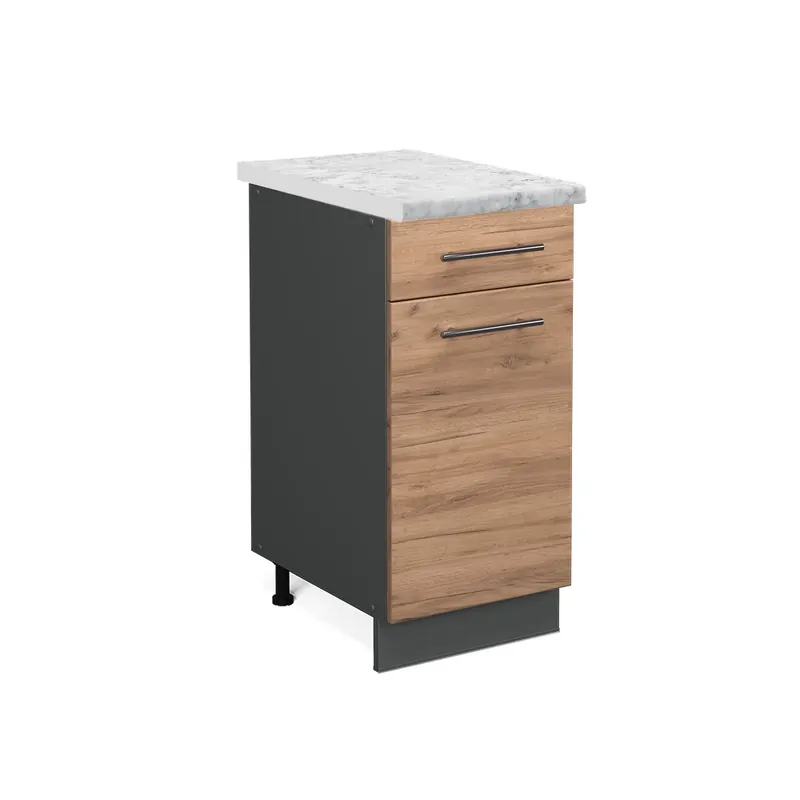 Bezpečná Platba Spodní skříňka kuchyňské linky Fame-Line Zlatý mocný dub 40 cm , PD Mramor Vicco