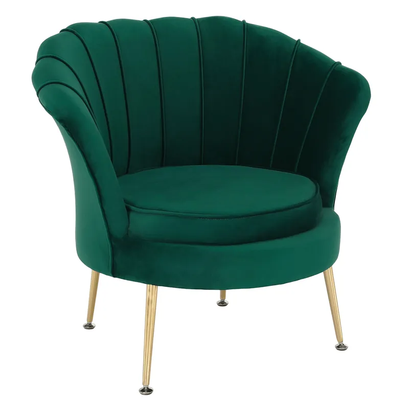 Časově Omezené Křeslo ve stylu Art-deco, smaragdová Velvet látka/gold chrom-zlatý, NOBLIN NEW P1, poškozené zboží
