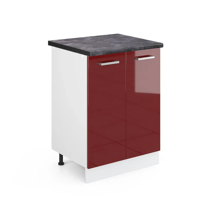 Spodní skříňka kuchyňské linky R-Line Červená vysoký lesk 60 cm , PD Antracit Vicco Autentický