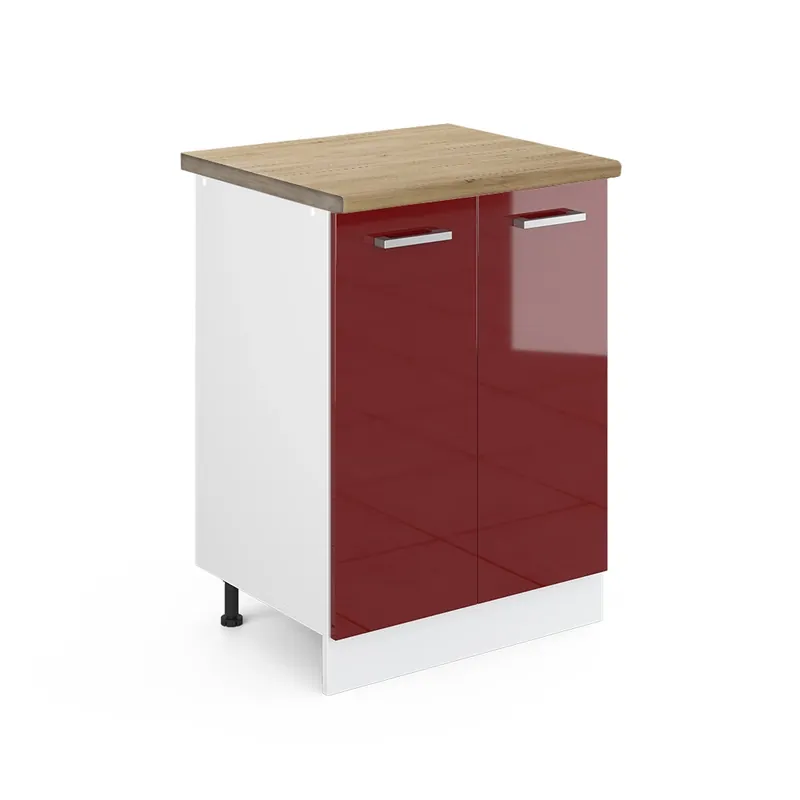 Tovární Cena Spodní skříňka kuchyňské linky R-Line Červená vysoký lesk 60 cm , PD Dub Vicco
