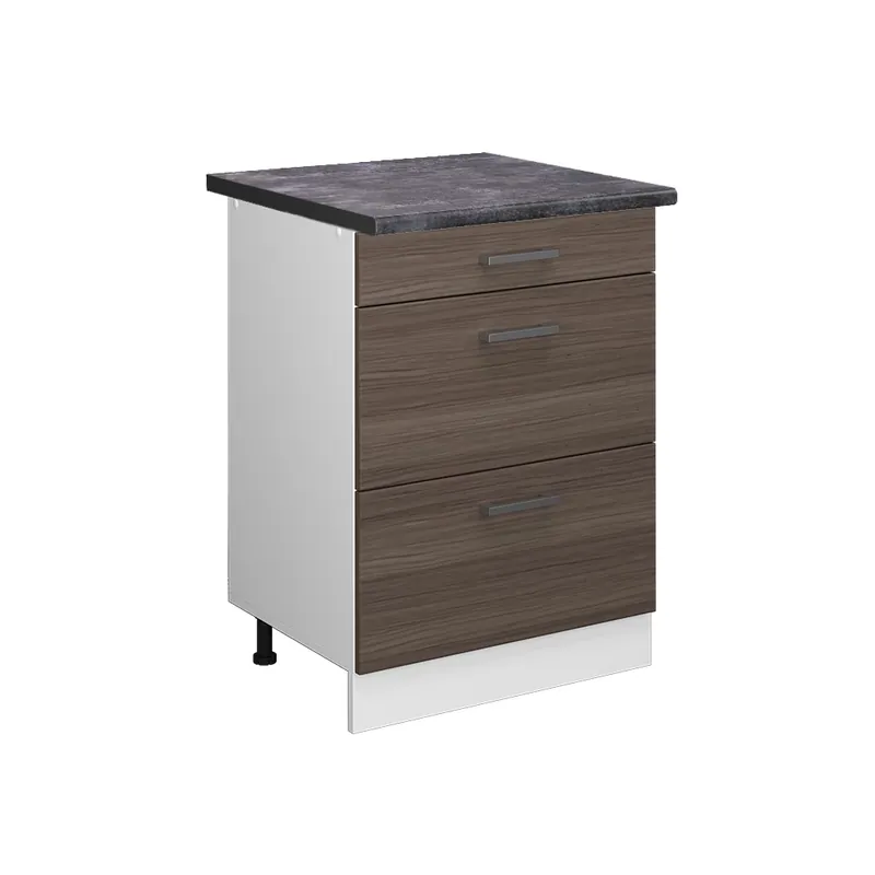 Autentický Spodní skříňka kuchyňské linky R-Line Ušlechtilá šedá 60 cm se zásuvkami, PD Antracit Vicco