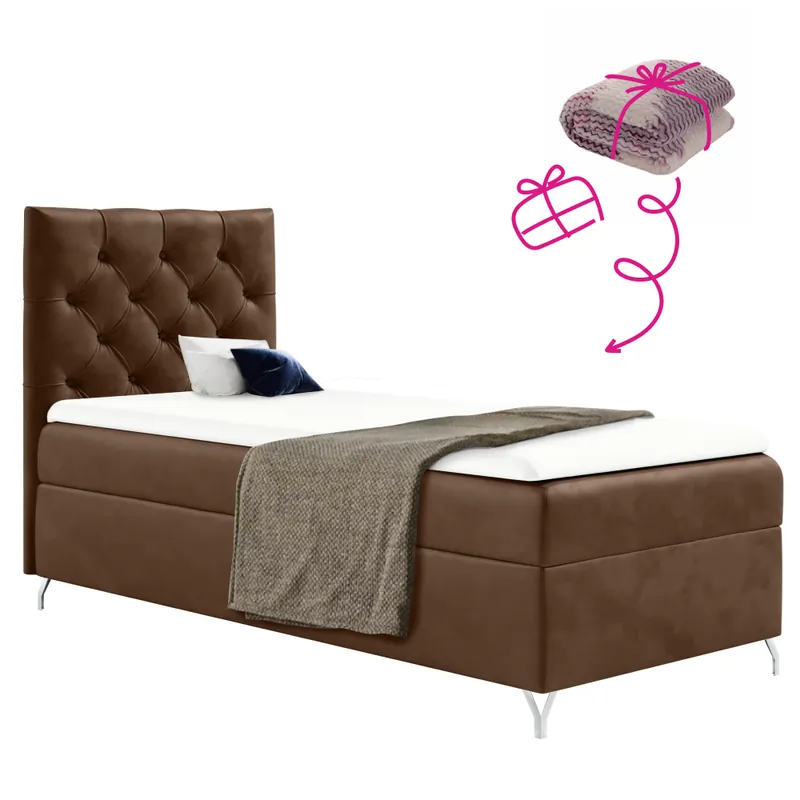 Tovární Cena Boxspringová postel, 90x200, hnědá látka Velvet, levá, GULIETTE + dárek