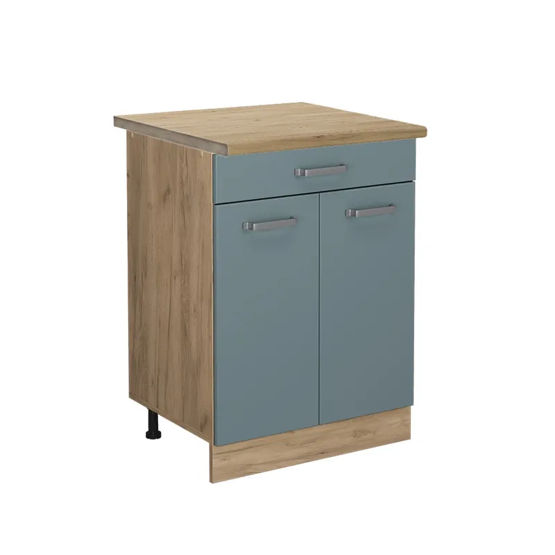 Poslední Šance Spodní skříňka kuchyňské linky R-Line Modrošedá 60 cm se zásuvkou, PD Dub Vicco