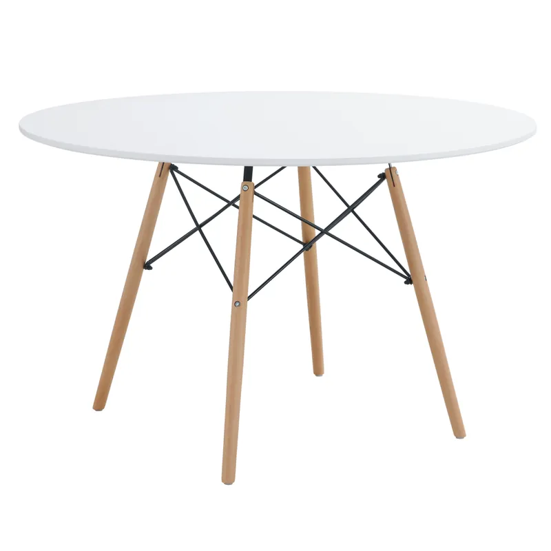 Ihned K Objednání Jídelní stůl, bílá matná/buk, průměr 120 cm, DEMIN NEW