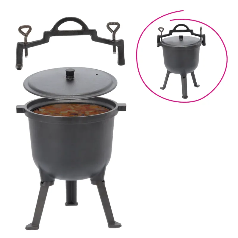 Nízká Cena Litinový kotlík, 8 l, černá, KAJOL TYP 1