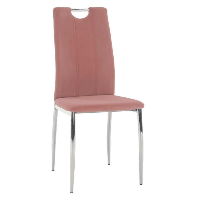 Jídelní židle, růžová Velvet látka / chrom, OLIVA NEW P5, poškozené zboží Cenově Výhodný