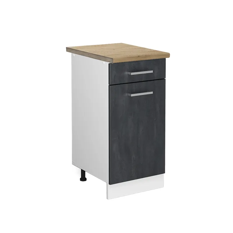 Pouze Dnes Spodní skříňka kuchyňské linky R-Line Černý beton 40 cm PD Dub Vicco