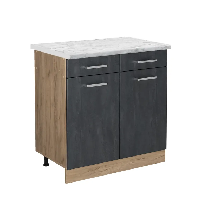 Hit Sezóny Spodní skříňka kuchyňské linky R-Line Černý beton 80 cm PD Mramor Vicco
