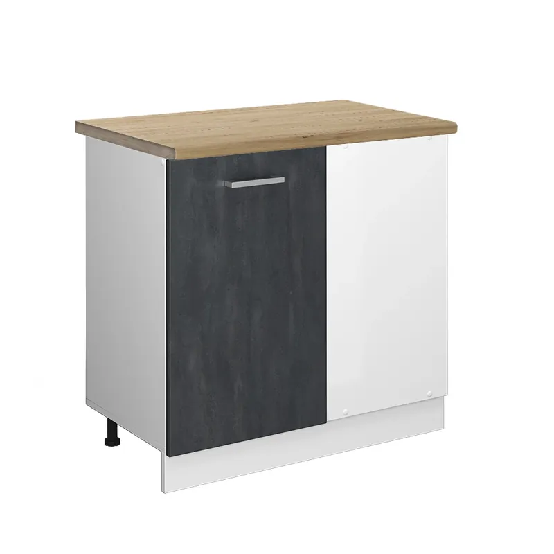 Nakupujte Hned Rohová skříňka R-Line Černý beton 86 cm PD Dub Vicco