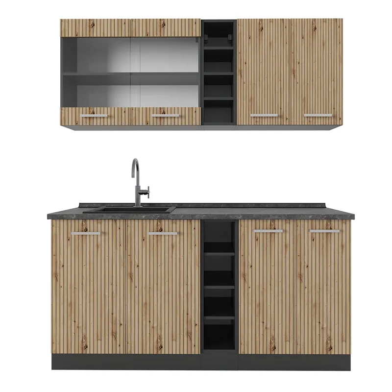 Vysoce Kvalitní Jednotková kuchyně R-Line Dub Artisan/antracit 160 cm , PD Antracit Vicco