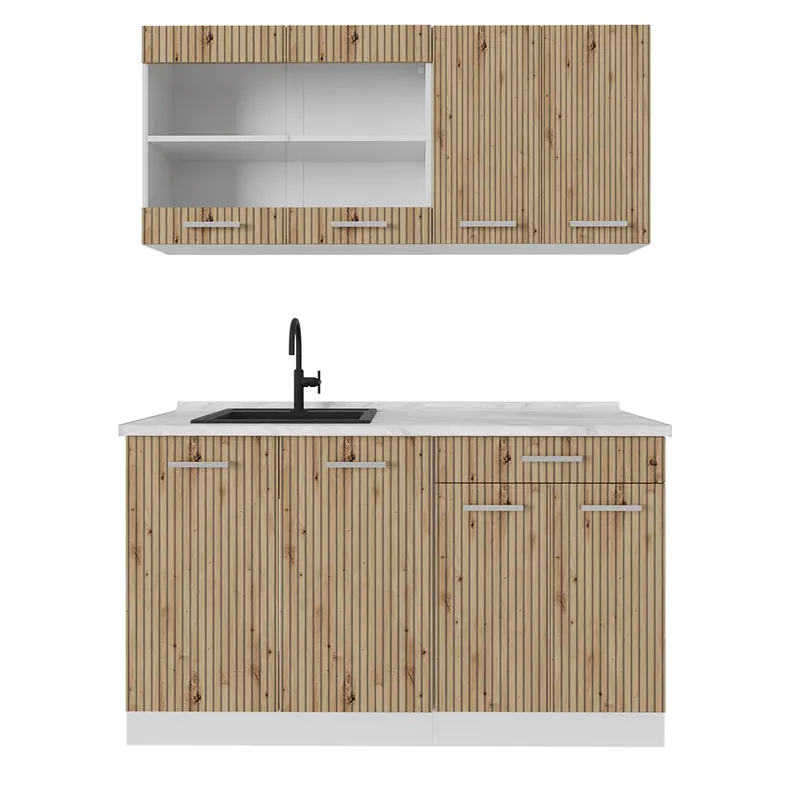 Jednotková kuchyně R-Line Dub řemeslný/bílý 140 cm s pracovní deskou Vicco Zlevněný