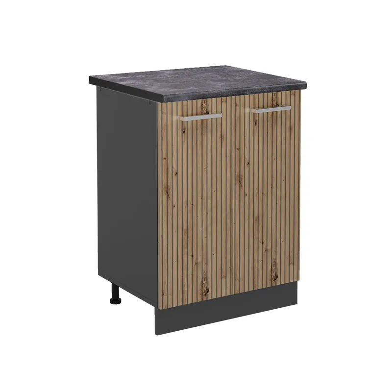 Víkendová Akce Spodní skříňka kuchyňské linky R-Line Řemeslný dub 60 cm , PD Antracit Vicco