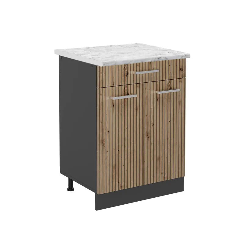 Spodní skříňka kuchyňské linky R-Line Řemeslný dub 60 cm , PD Mramor Vicco Výprodej