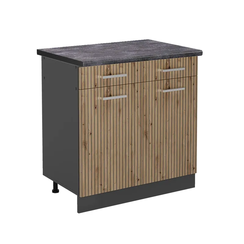 Akce Spodní skříňka kuchyňské linky R-Line Řemeslný dub 80 cm , PD Antracit Vicco