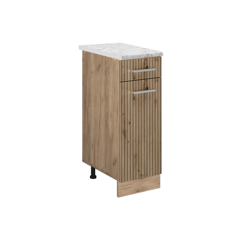 Novinka Spodní skříňka kuchyňské linky R-Line Řemeslný dub 30 cm PD Mramor Vicco