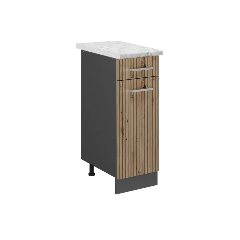 Sleva Spodní skříňka kuchyňské linky R-Line Řemeslný dub 30 cm PD Mramor Vicco