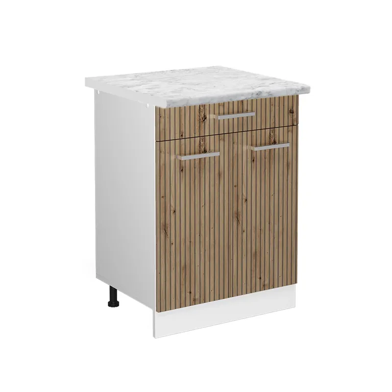 Spodní skříňka kuchyňské linky R-Line Řemeslný dub 60 cm se zásuvkou, PD Mramor Vicco Pouze Dnes