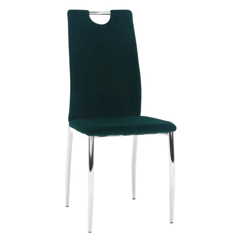 Jídelní židle, smaragdová Velvet látka / chrom, OLIVA NEW P5, poškozené zboží Časově Omezené