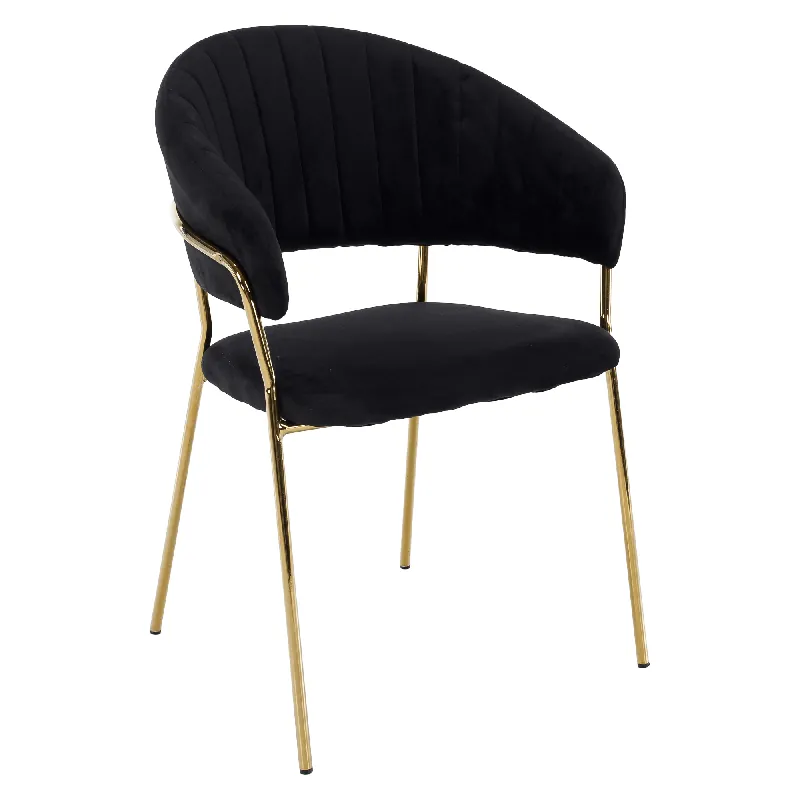 Hit Sezóny Designové jídelní křeslo, černá Velvet látka/gold chrom zlatý, DASMIN TYP 1 RP1, rozbalené zboží
