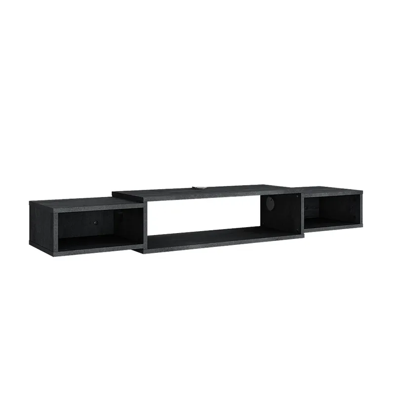 Přímo Od Výrobce Nízký nábytek pod televizi Nordic Černý beton 139.7 x 20.3 cm s otevřenými policemi Vicco