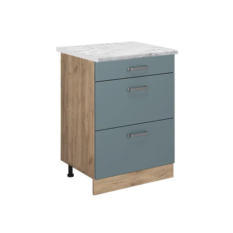 Přímo Od Výrobce Spodní skříňka kuchyňské linky R-Line Modrošedá/Zlatý mocný dub 60 cm PD Mramor Vicco