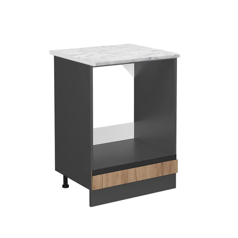 Finální Výprodej Skříňka na vestavěnou troubu R-Line Zlatý mocný dub 60 cm PD Mramor Vicco