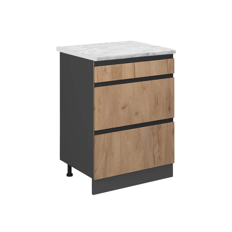 Spodní skříňka kuchyňské linky R-Line Zlatý mocný dub 60 cm PD Mramor Vicco Top Prodej