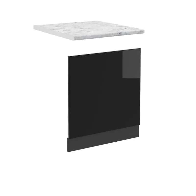 Sezónní Sleva Přední panel R-Line Černý vysoký lesk 60 cm , PD Mramor Vicco