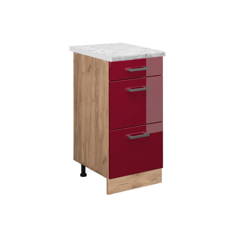 Spodní skříňka kuchyňské linky R-Line Červená vysoký lesk 40 cm PD Mramor Vicco Cenově Výhodný
