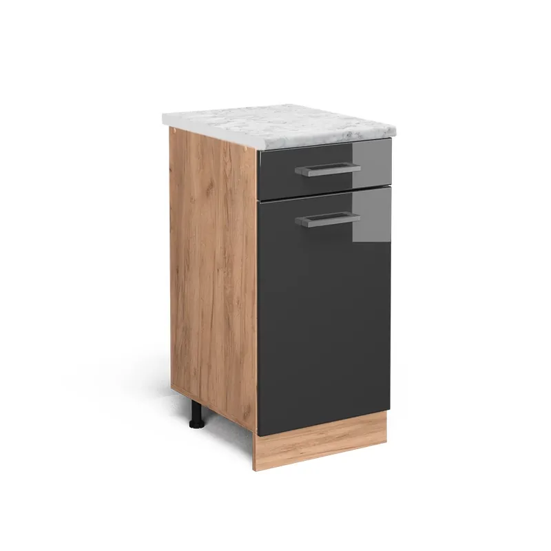 Spodní skříňka kuchyňské linky R-Line Antracitový vysoký lesk 40 cm PD Mramor Vicco Aktuální